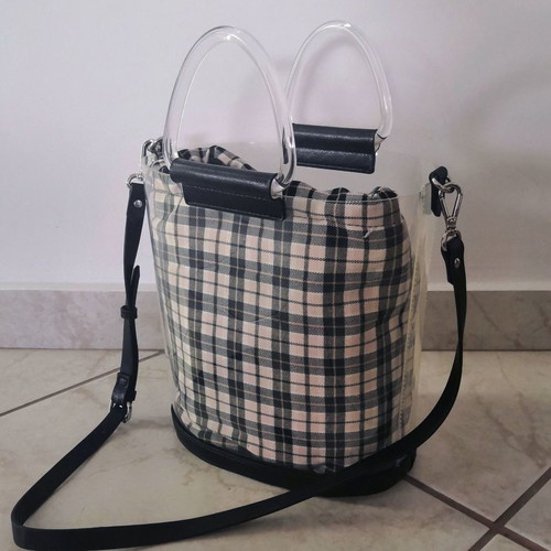 Zara crossbody bag new with transparent design and inner checkered pouch