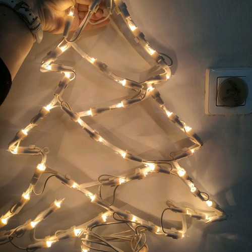 Christmas tree with lights used, one light not working