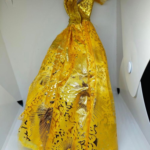 Gold Barbie Mattel Holiday Celebration 2002 dress like new