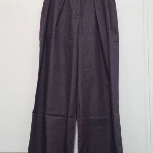 High-waisted wide-leg pants, soft purple denim, size Small