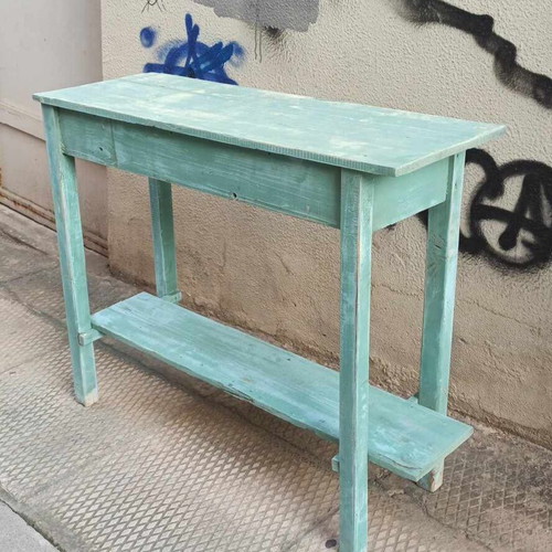 Πάγκος λαϊκή κονσόλα μεταχειρισμένη από μασίφ ξυλεία με παλιά πατίνα
