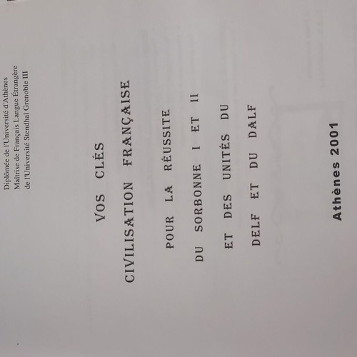 Vos Clés Pour Le Sorbonne book like new, French language