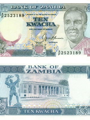 Zambia 10 Kwacha 1989-1991 new