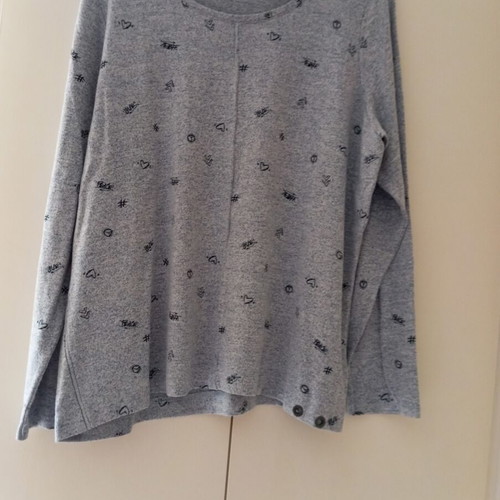 Blouse used, gray-blue, size L
