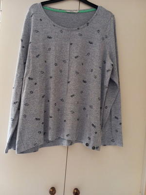 Blouse used, gray-blue, size L