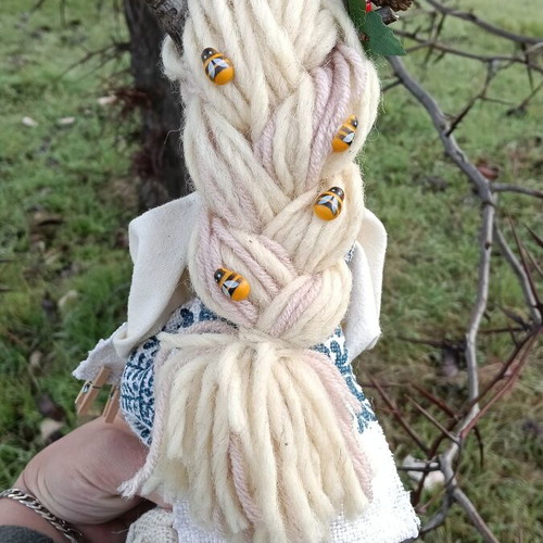 Handmade doll amulet "The Horned Goddess" natural materials