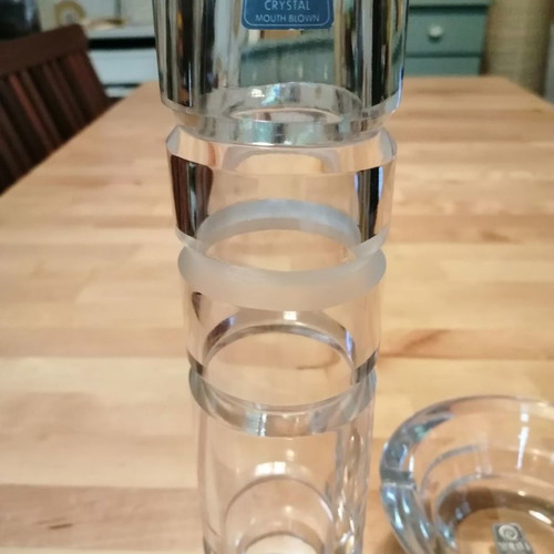 Morava crystal mouth blown vase and ashtray new