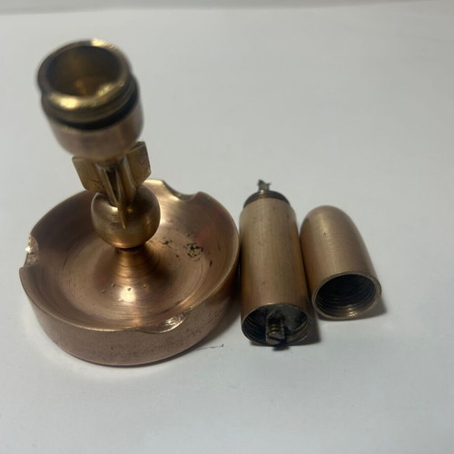 Bronze bullet-shaped ashtray lighter used
