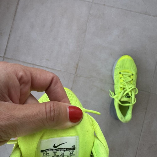 Nike Lunarglide athletic shoes, size 38, yellow