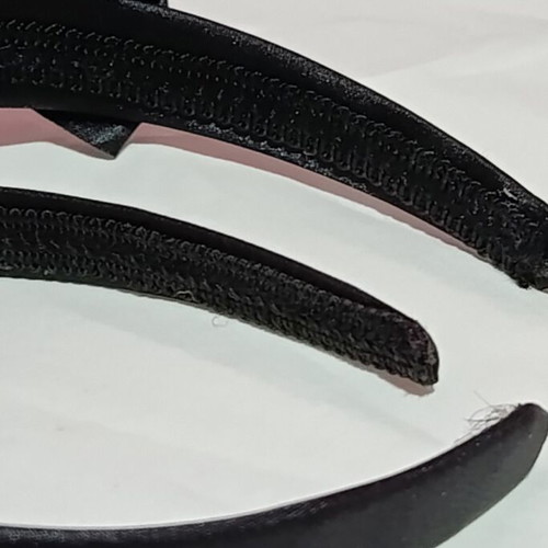 Set of 2 black satin hairbands with bow and shiny tiles, like new