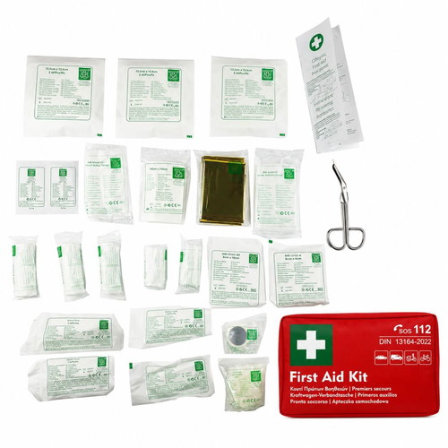 Car First Aid Kit new, certified DIN 13164:2022 with 42 items
