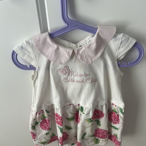 Baby girl dress used, white, 12-15 months, 95% cotton