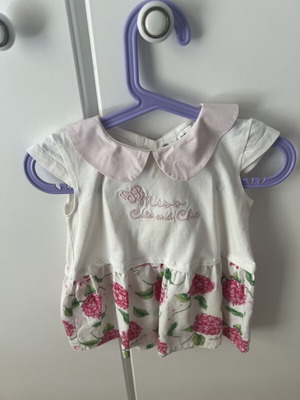 Baby girl dress used, white, 12-15 months, 95% cotton