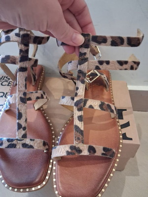 Pony Leopard Gladiator Sandals new, leather, size 38
