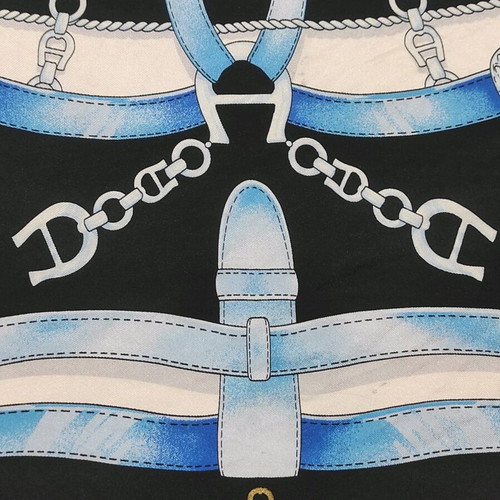 AIGNER silk scarf like new, white and blue
