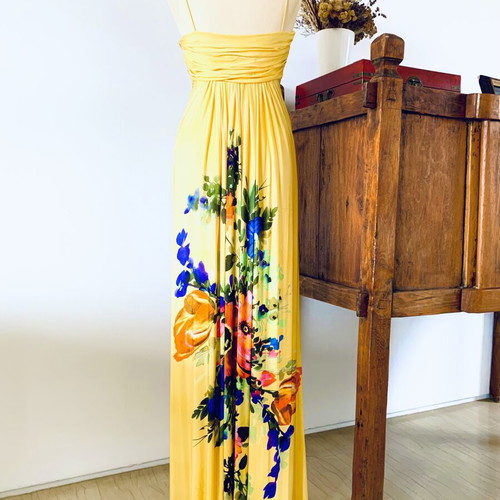 Veloudakis dress new, colorful yellow, size S-M