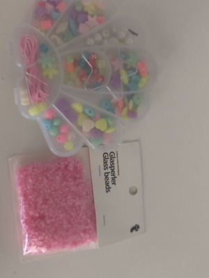 Bead set with string for bracelet making, new