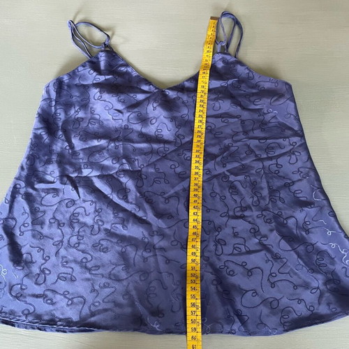 Baby doll Caprice top used, blue-purple satin size S