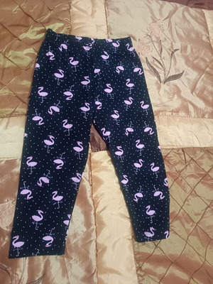 Evita leggings with flamingo print like new, size 8 years