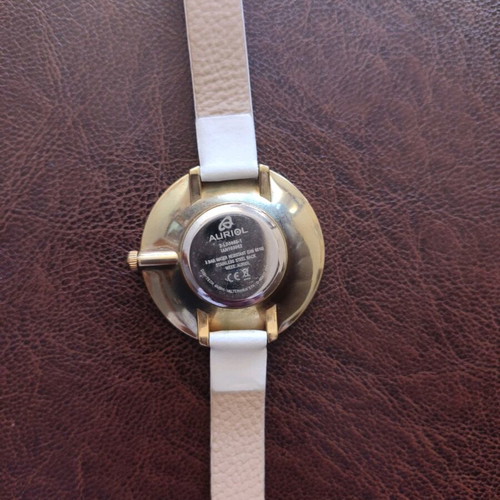 Women's watch white with gold dial and crystals like new