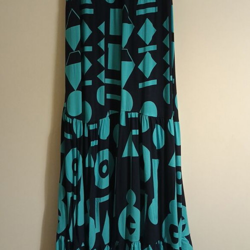 Women's summer dress XL, long, turquoise multicolor, like new