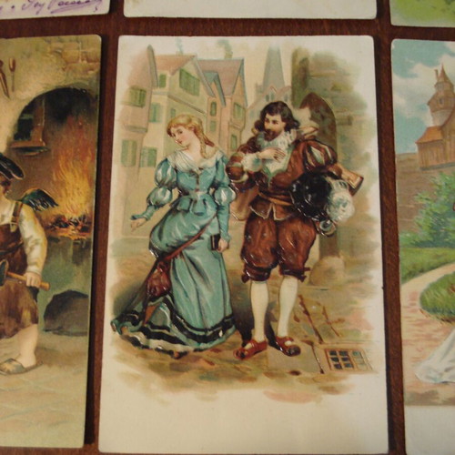 Embossed postcards used, pack of 7, from 1907