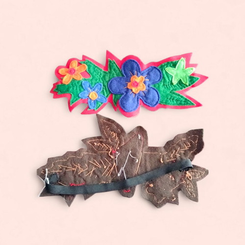 Handmade felt headbands with floral designs