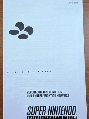 Ενημερωτικό Έντυπο Super Nintendo SNSP-NOE σαν καινούργιο
