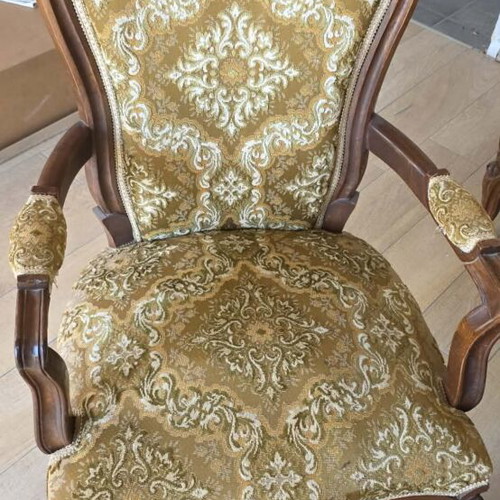 Vintage classic living room set, solid wood, carved details