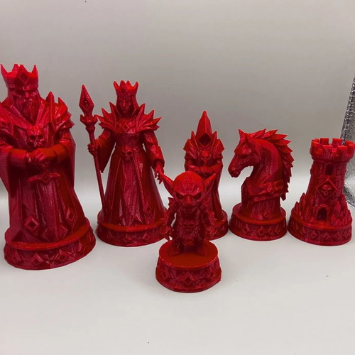 Chess set monsters new, printed, available in white and red
