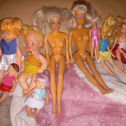 Retro dolls and babies used, lot from 80s and 90s