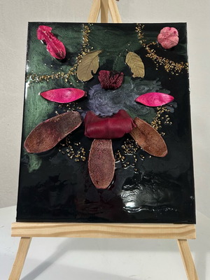 Epoxy resin painting new, 25x48 cm