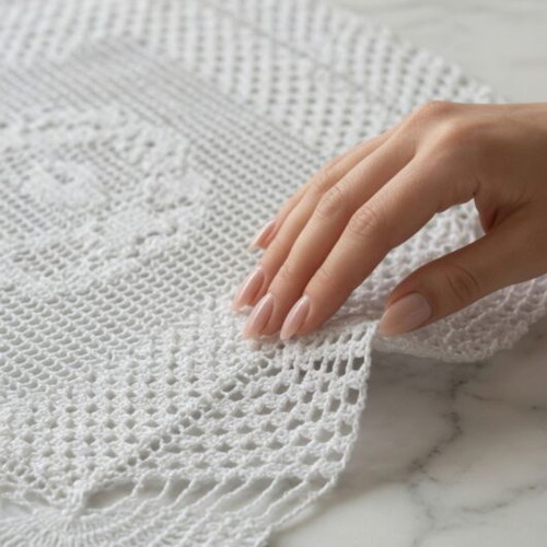 Crochet doily white handmade, new