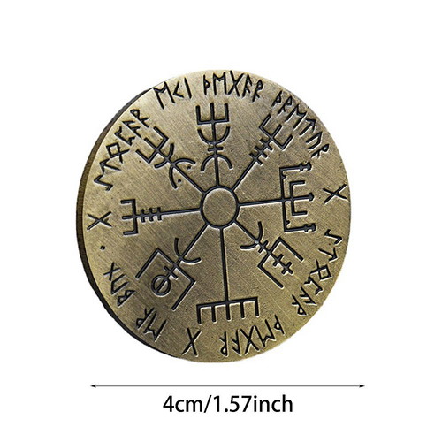 Viking Rune Compass Coin new, gold color, collector's souvenir
