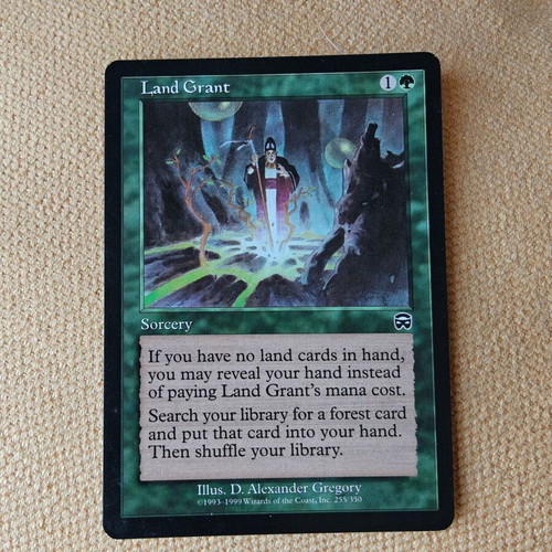 Land Grant Magic The Gathering Card 1999 Mercadian Masques like new