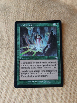 Land Grant Magic The Gathering Card 1999 Mercadian Masques like new