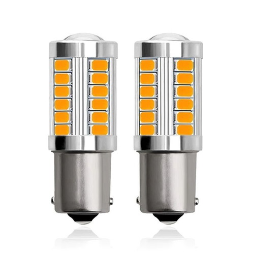 Techstar LED Car Bulbs BA15S Yellow 12V 2.76W Set New