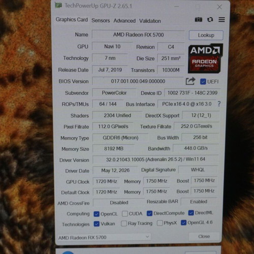 PowerColor RX 5700 8GB Red Dragon AMD Radeon graphics card