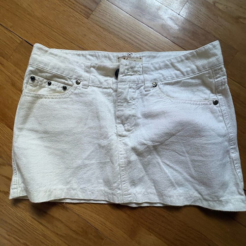 Verdi white super mini denim skirt like new, size S
