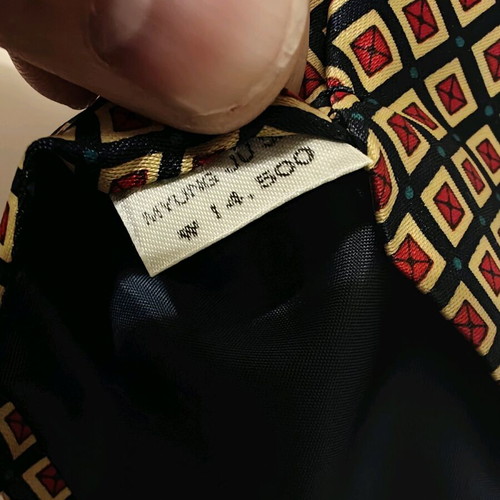 Rene Chagal tie used, vintage, silk, gold color