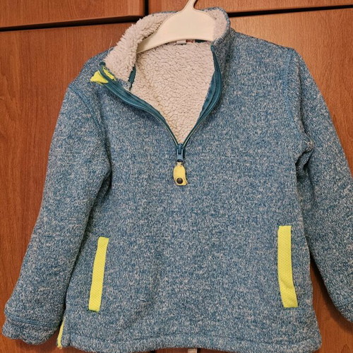 Dpam winter sweatshirt with fur lining used, blue, age 6