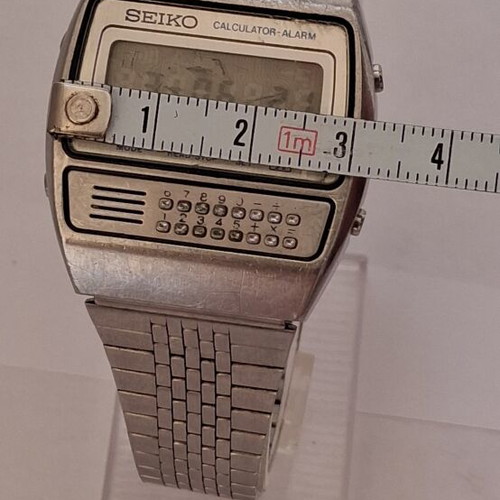 Seiko Calculator Alarm watch 1989 vintage, used, gray silver