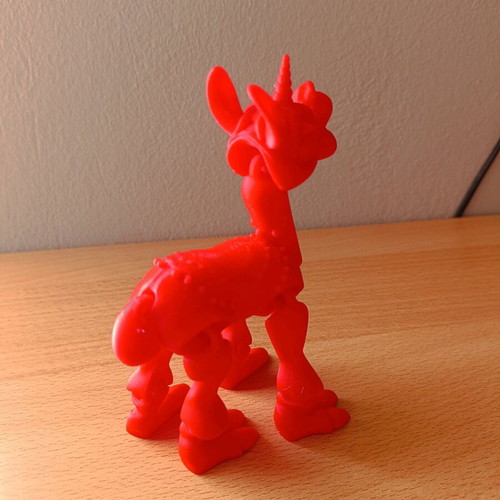 Articulated llama new, 3D printed, red PLA