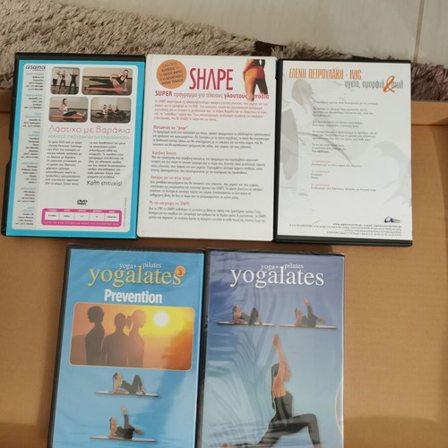 Gymnastics DVDs used, pack of 5 including sealed yogalates