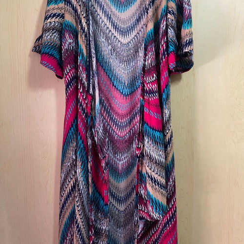 Easy Wear Long Tunic with Geometric Zigzag Print Medium like new