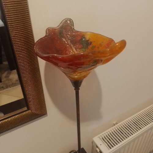 Table lamp with blown glass like new