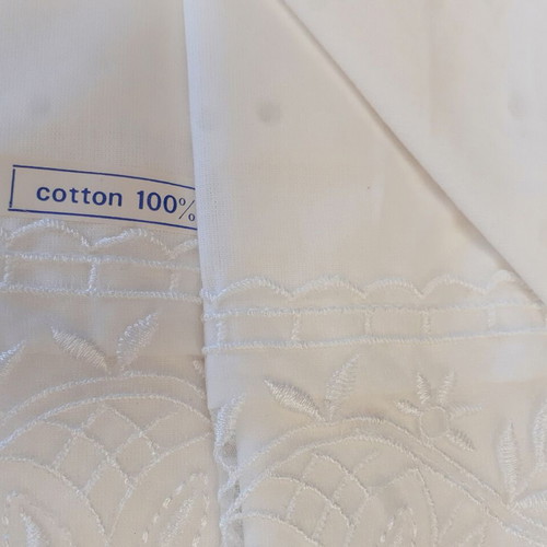 Palamaiki double bed sheets with lace, 100% cotton, new