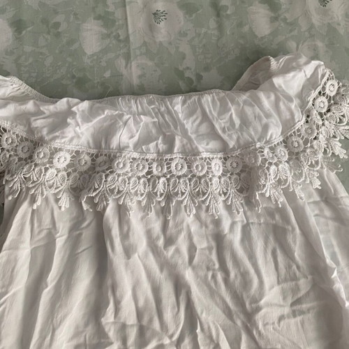 Off Shoulder White Top with Lace Used