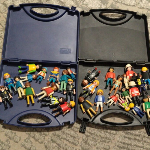 Playmobil collection with cases