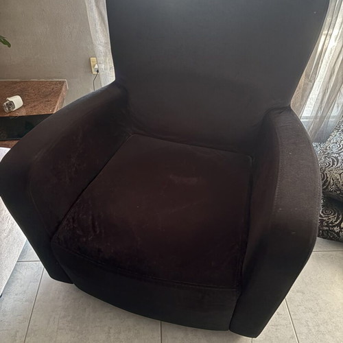 Corner sofa set black velvet with white faux leather and black velvet armchair